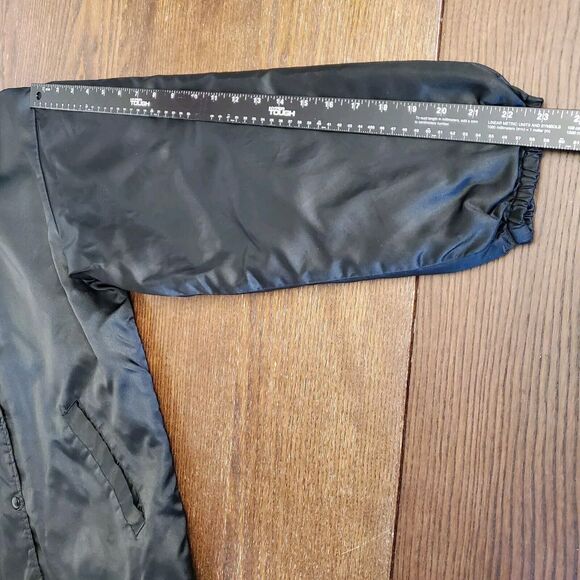 GAP Men's Bomber Sherpa Blk Coach Jacket Sz M Snap Closure‎ Buttons Slat Pockets - Picture 9 of 16